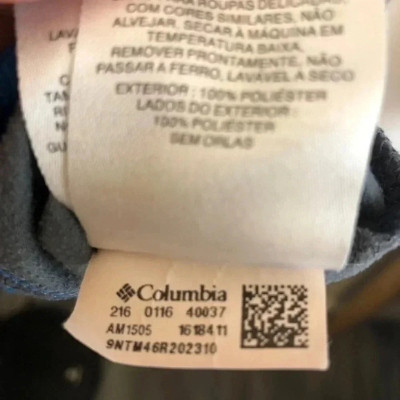 Columbia Mens L Pull Over Quarter Zip Up Fleece Mock Neck Sweatshirt‎ Blue - Picture 7 of 8